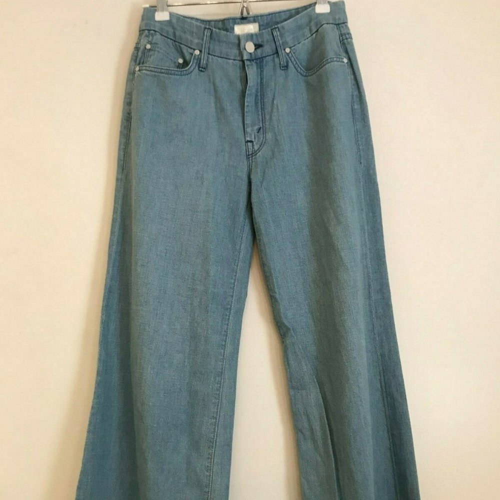 NWT Mother The Roller Wide Flare Pants Indigo